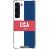USA Flag Color Block Galaxy S23 Clear Case