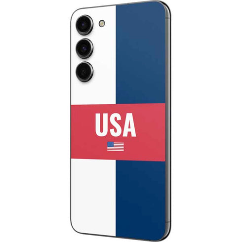 USA Flag Color Block Galaxy S23 Plus Skin