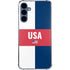 USA Flag Color Block Galaxy S24 Clear Case