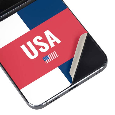 USA Flag Color Block Galaxy Z Flip5 5G Skin