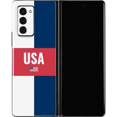 USA Flag Color Block Galaxy Z Fold2 5G Skin