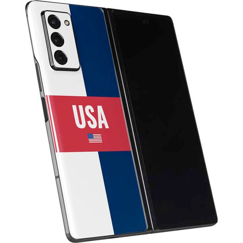 USA Flag Color Block Galaxy Z Fold2 5G Skin