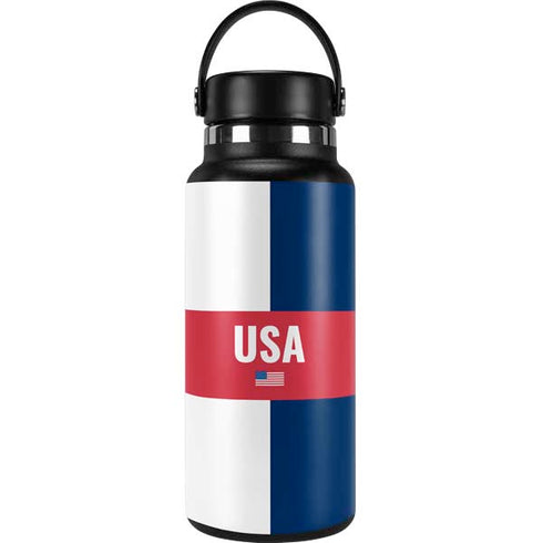 USA Flag Color Block Hydro Flask 32oz Wide Mouth Skin