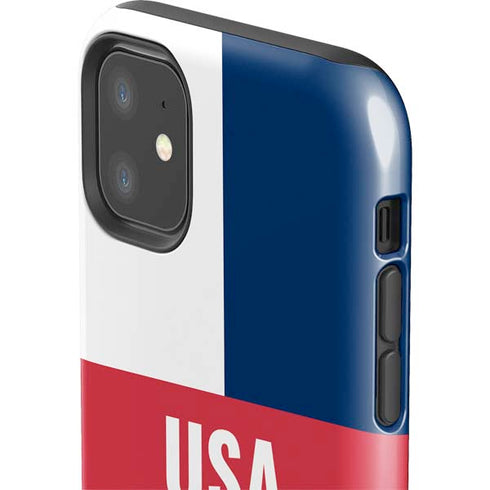 USA Flag Color Block iPhone 11 Impact Case
