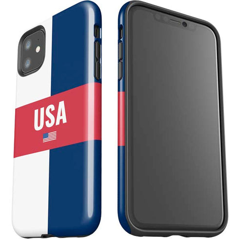 USA Flag Color Block iPhone 11 Impact Case