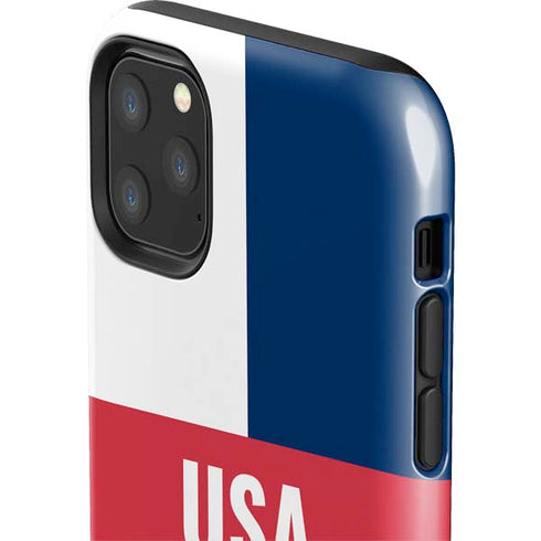 USA Flag Color Block iPhone 11 Pro Max Impact Case