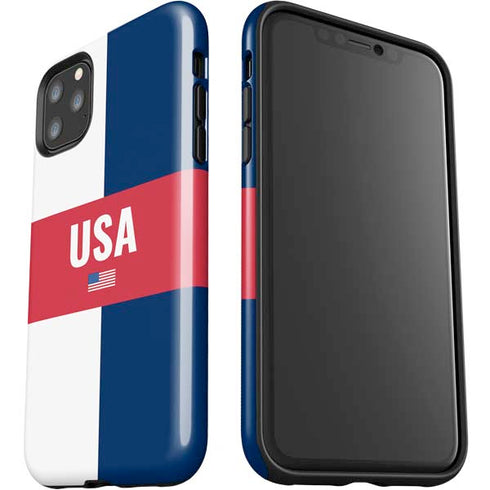 USA Flag Color Block iPhone 11 Pro Max Impact Case