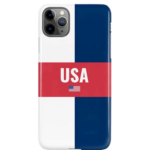 USA Flag Color Block iPhone 11 Pro Max Lite Case