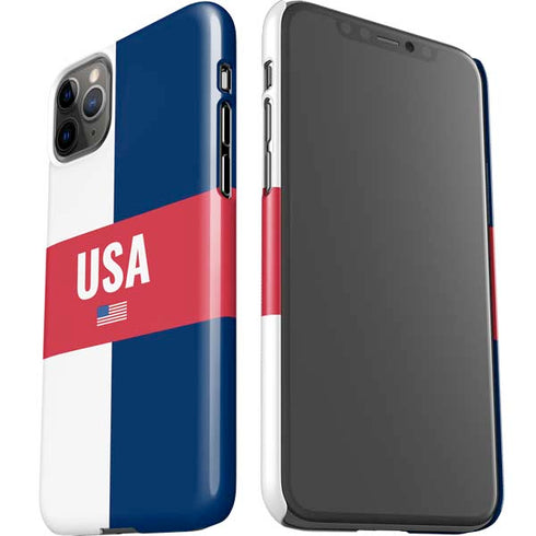 USA Flag Color Block iPhone 11 Pro Max Lite Case