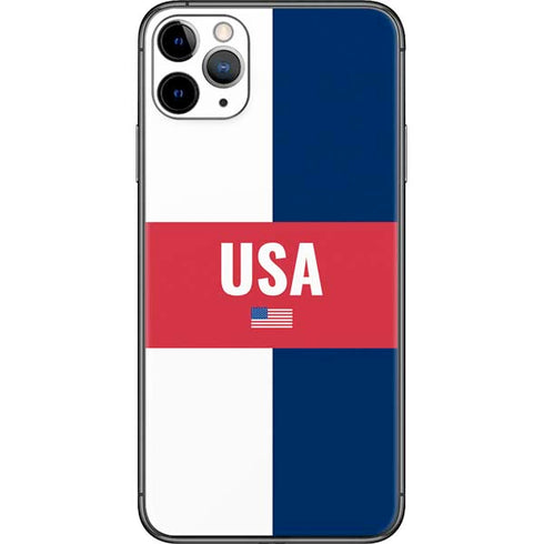 USA Flag Color Block iPhone 11 Pro Max Skin