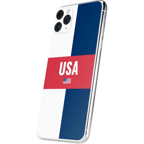USA Flag Color Block iPhone 11 Pro Max Skin