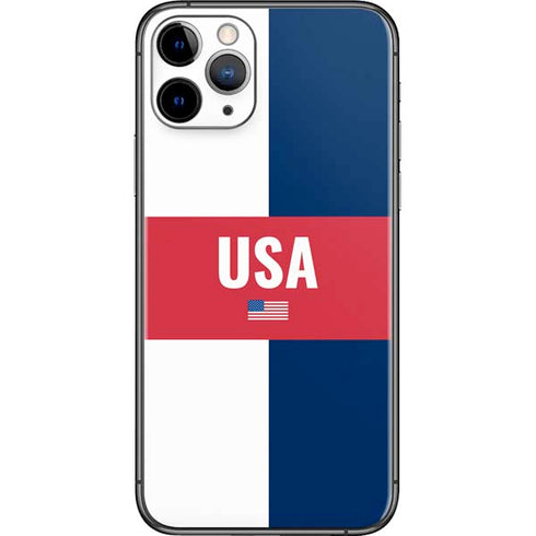 USA Flag Color Block iPhone 11 Pro Skin
