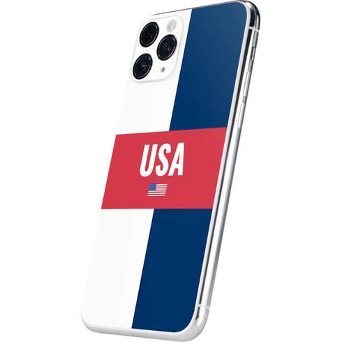 USA Flag Color Block iPhone 11 Pro Skin