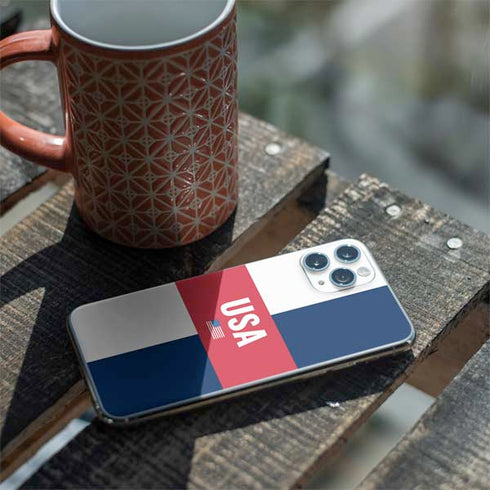 USA Flag Color Block iPhone 11 Pro Skin