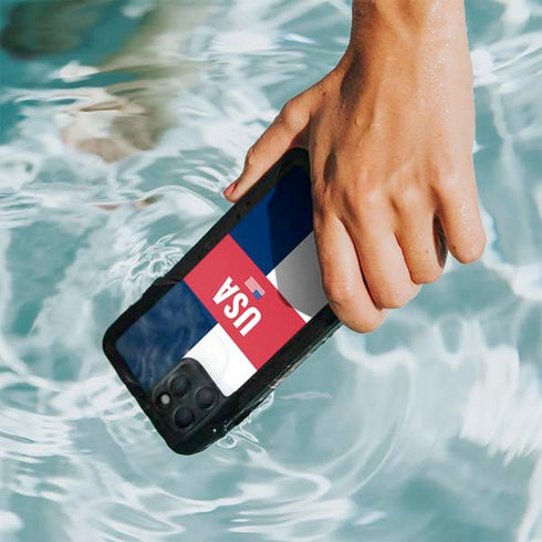USA Flag Color Block iPhone 11 Pro Waterproof Case