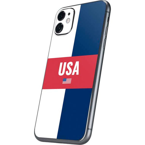 USA Flag Color Block iPhone 11 Skin
