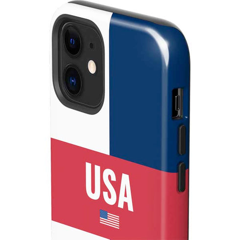 USA Flag Color Block iPhone 12 Mini Impact Case