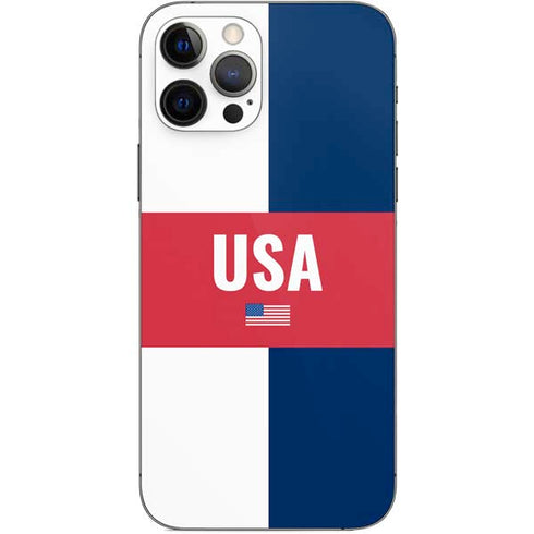 USA Flag Color Block iPhone 12 Pro Skin