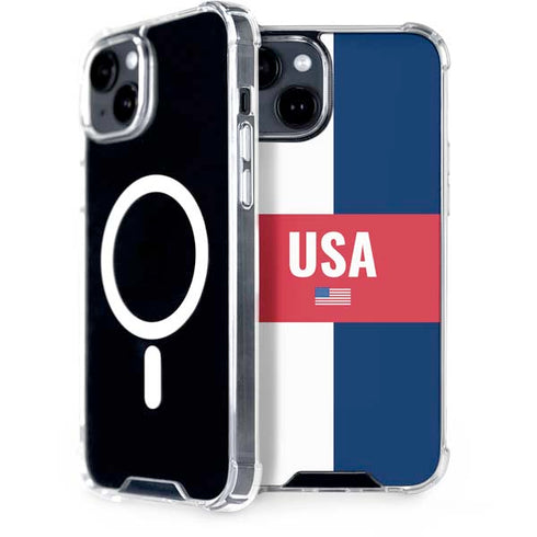 USA Flag Color Block iPhone 13 MagSafe Case