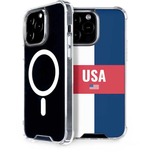 USA Flag Color Block iPhone 13 Pro Max MagSafe Case