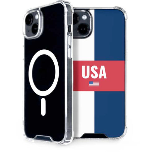 USA Flag Color Block iPhone 14 MagSafe Case