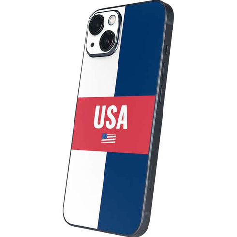 USA Flag Color Block iPhone 14 Plus Skin