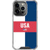 USA Flag Color Block iPhone 15 Pro Clear Case