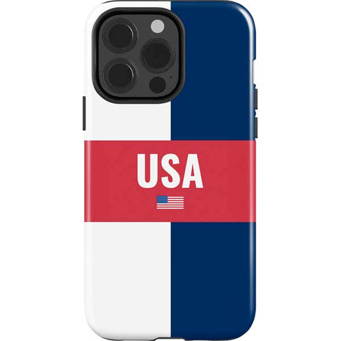 USA Flag Color Block iPhone 14 Pro Impact Case