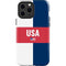 USA Flag Color Block iPhone 14 Pro Max Impact Case