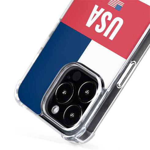 USA Flag Color Block iPhone 15 Pro Max MagSafe Case