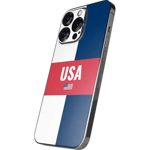 USA Flag Color Block iPhone 14 Pro Max Skin