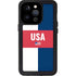 USA Flag Color Block iPhone 14 Pro Waterproof Case