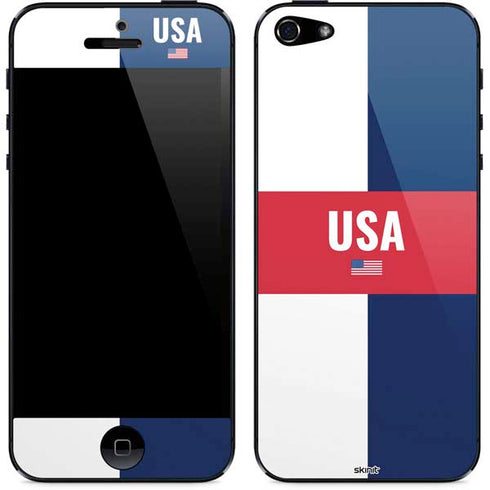 USA Flag Color Block iPhone 5/5s/5SE Skin