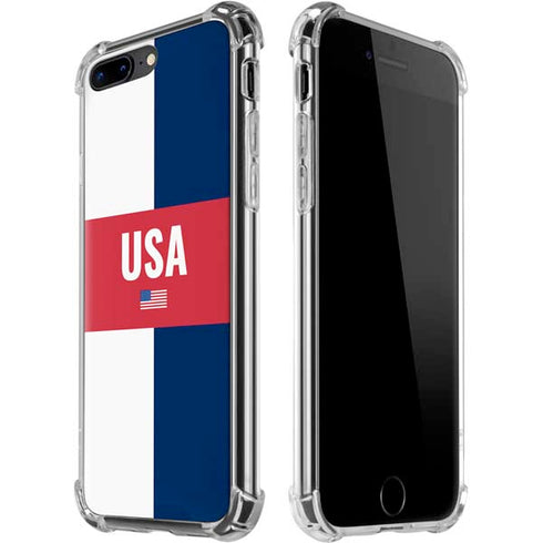USA Flag Color Block iPhone 7/8 Plus Clear Case