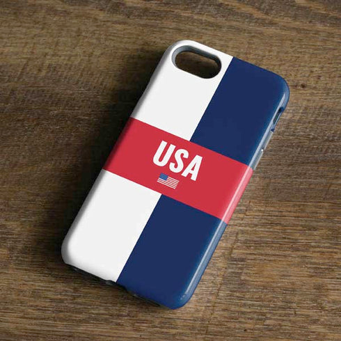 USA Flag Color Block iPhone 7 Pro Case