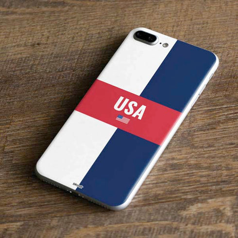 USA Flag Color Block iPhone 8 Plus Skin