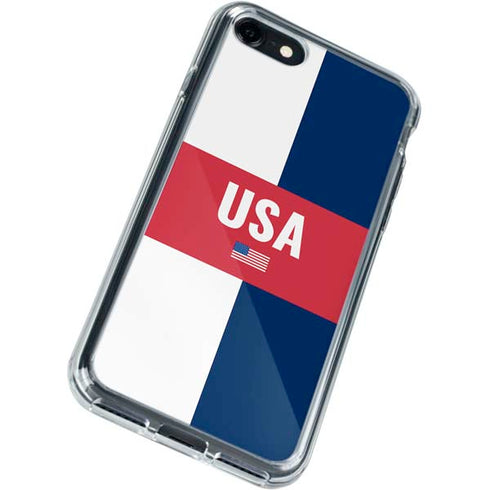 USA Flag Color Block iPhone SE (2nd & 3rd Gen) Clear Case