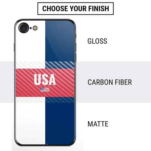 USA Flag Color Block iPhone SE (2nd & 3rd Gen) Skin