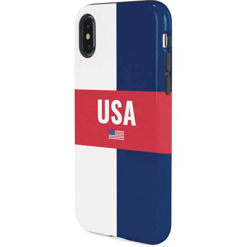 USA Flag Color Block iPhone X Pro Case