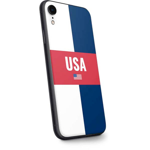 USA Flag Color Block iPhone XR Skin