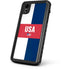 USA Flag Color Block iPhone XR Waterproof Case