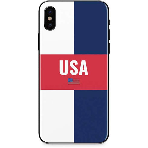 USA Flag Color Block iPhone XS Max Skin