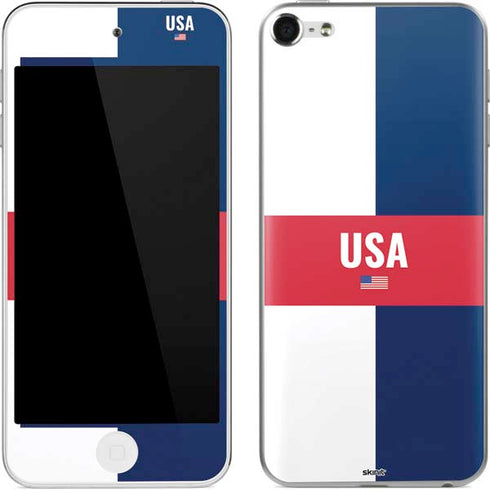 USA Flag Color Block Apple iPod Skin