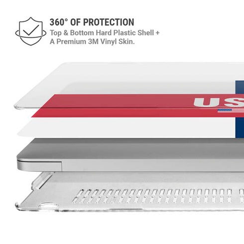 USA Flag Color Block MacBook Pro 13in (2020) Case plus Skin