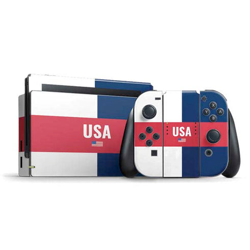 USA Flag Color Block Nintendo Switch Bundle Skin