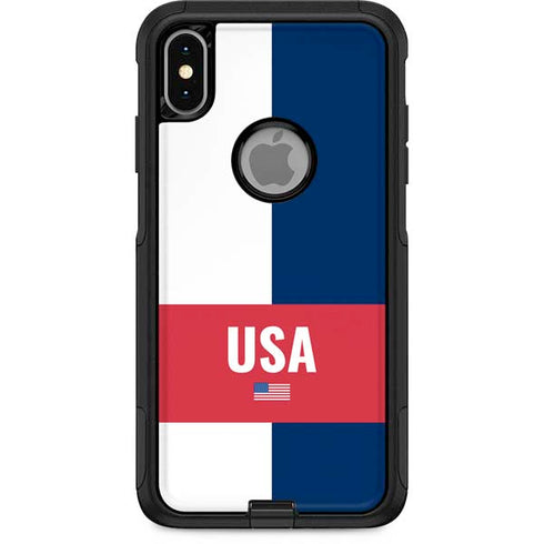 USA Flag Color Block Otterbox Commuter iPhone Skin
