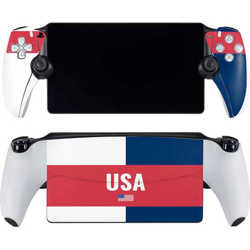 USA Flag Color Block PlayStation Portal Remote Player Skin
