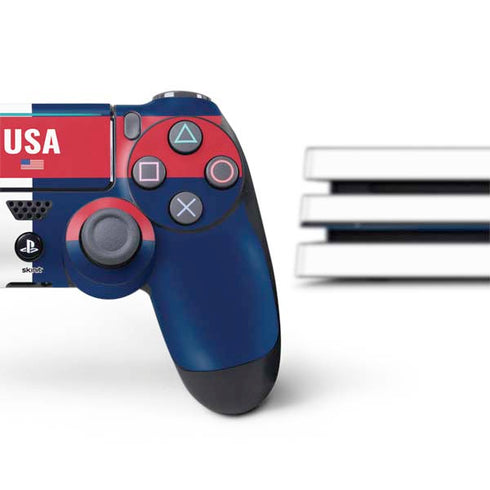 USA Flag Color Block PS4 Pro Bundle Skin