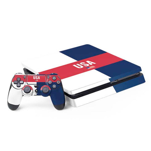 USA Flag Color Block PS4 Slim Bundle Skin