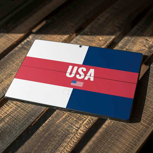 USA Flag Color Block Surface Pro 7 Skin